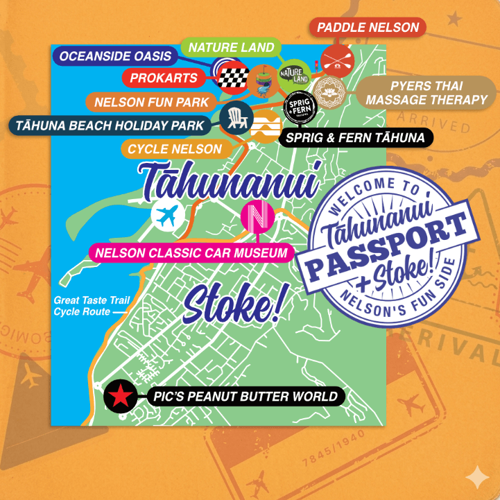 Tahunanui Stoke passport map circle 2026