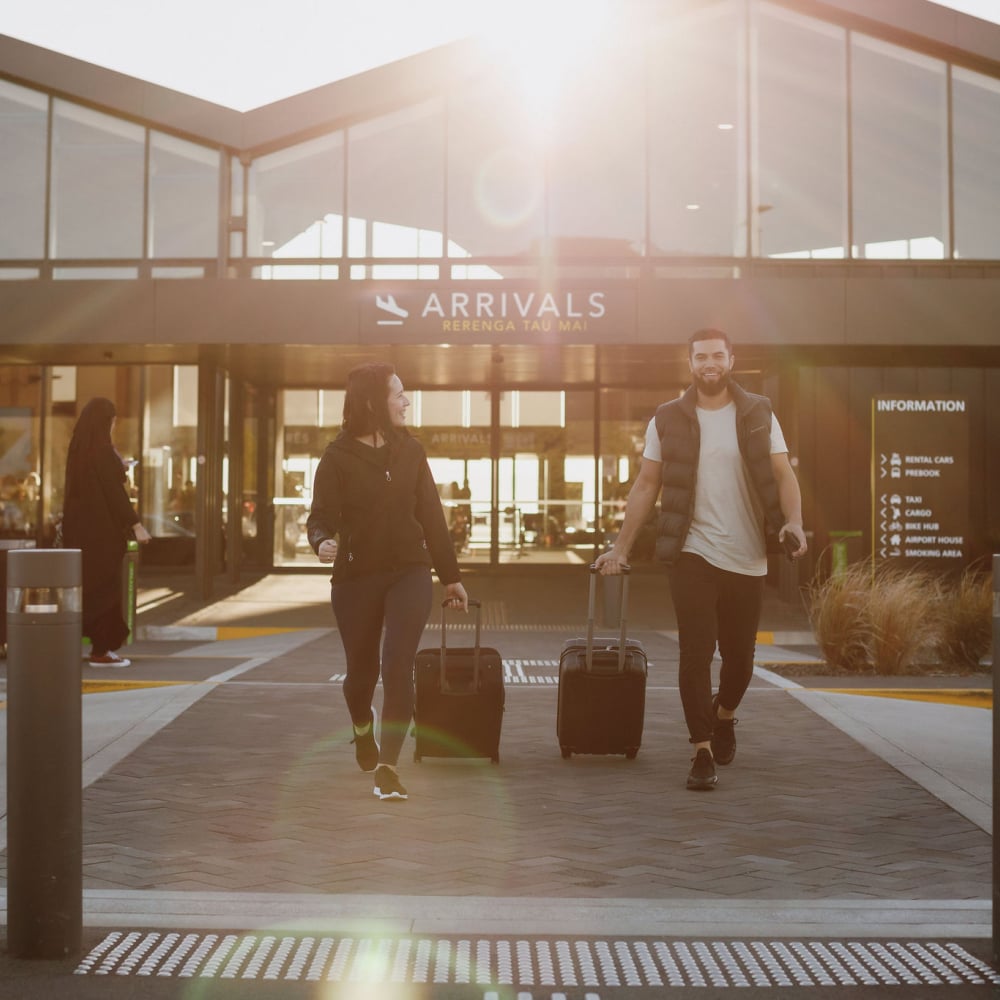 Couple departing Nelson Airport
