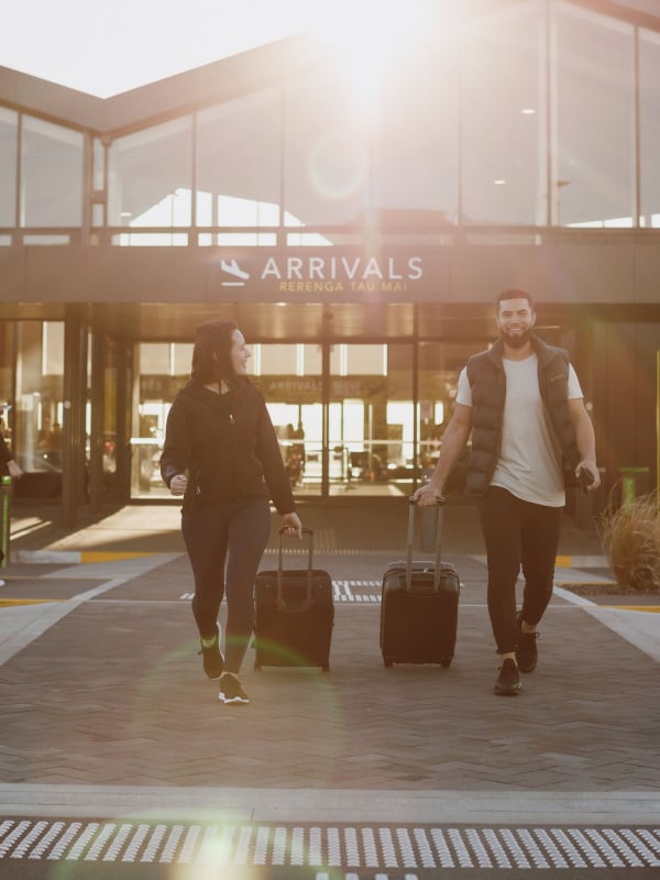 Couple departing Nelson Airport