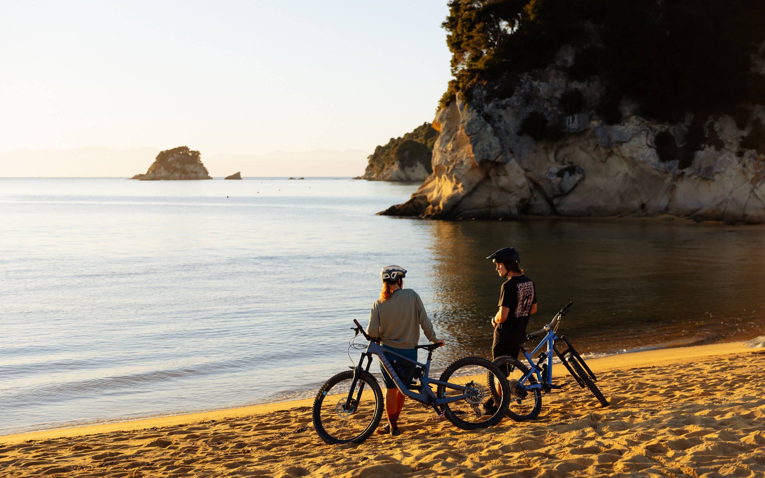 Kaiteriteri Beach shines year round with golden sand and clear, calm water.