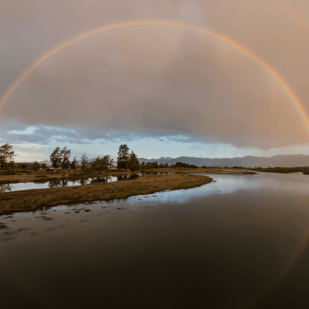 Rabbit Island beach rainbow Ruby Bay