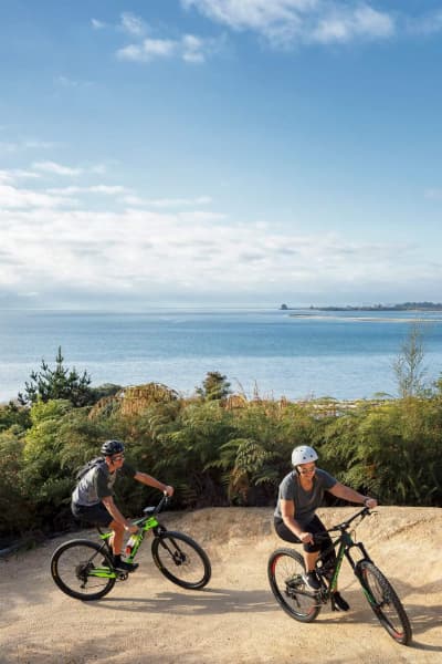 Experience the sparkling coastal scenic journey along Tasman's Great Taste Trail in Kaiteriteri.