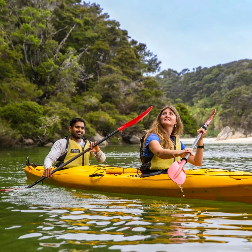 Kayaking is the best way to explore the hidden coves of Abel Tasman.
