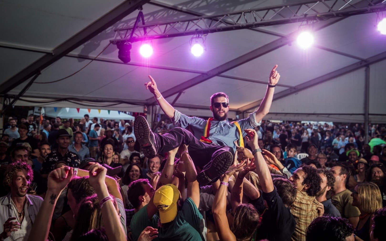 Enjoying the vibe at Marchfest in Founders Park.