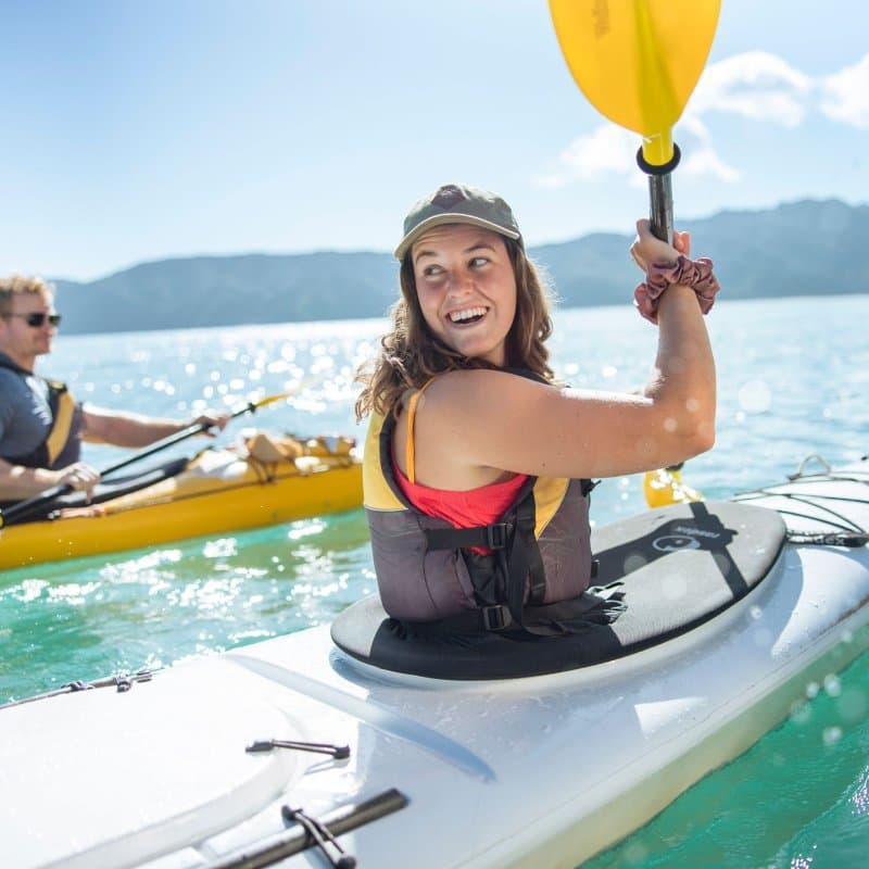 Glide past sea caves and spot seals with Golden Bay Kayaks.