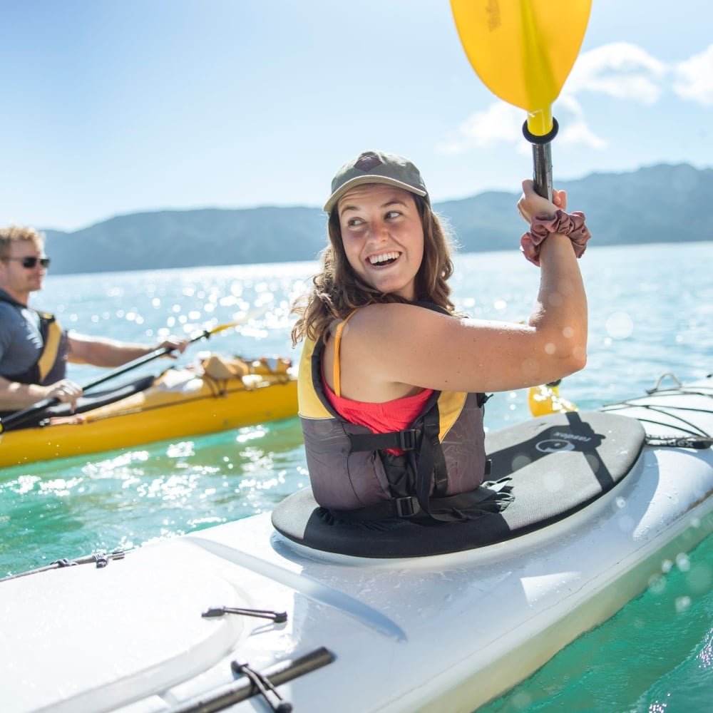 Glide past sea caves and spot seals with Golden Bay Kayaks.