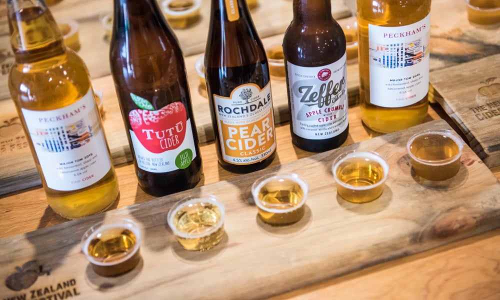 Local cider platter at the NZ Cider Festival.