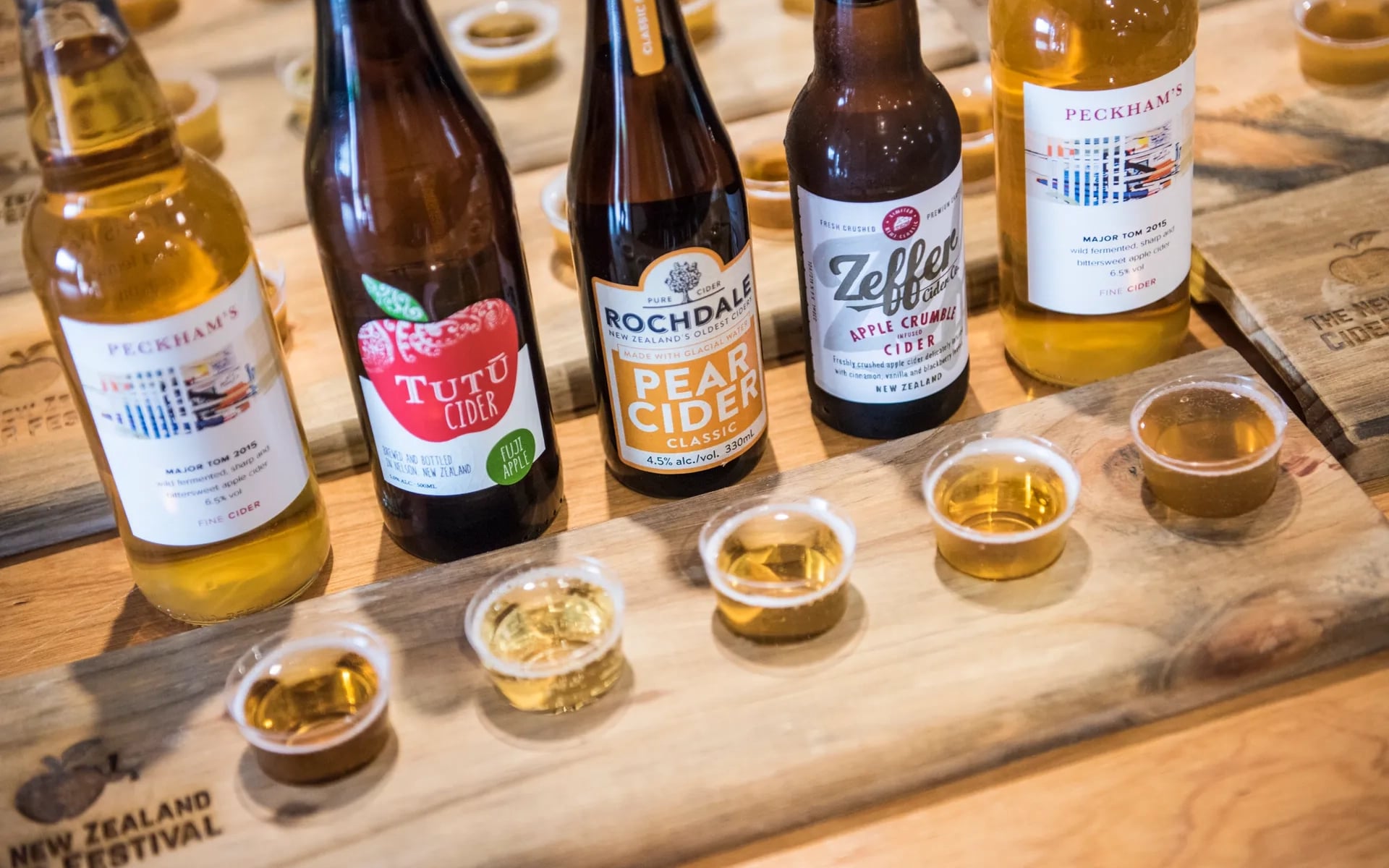 Local cider platter at the NZ Cider Festival.