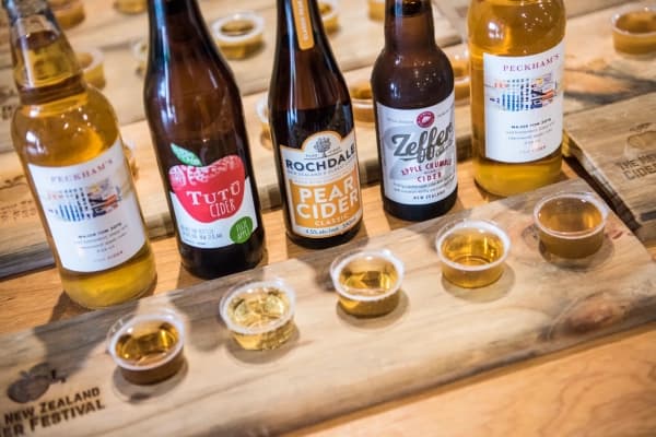 Local cider platter at the NZ Cider Festival.