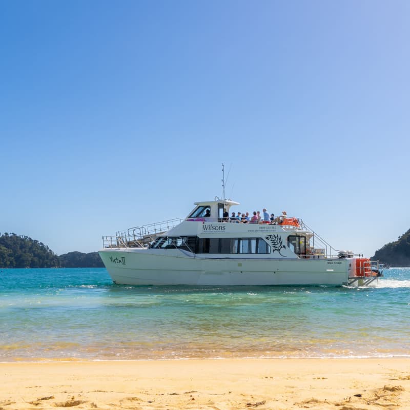 See the stunning Abel Tasman coast from the comfort of Wilson's Vista Cruise.