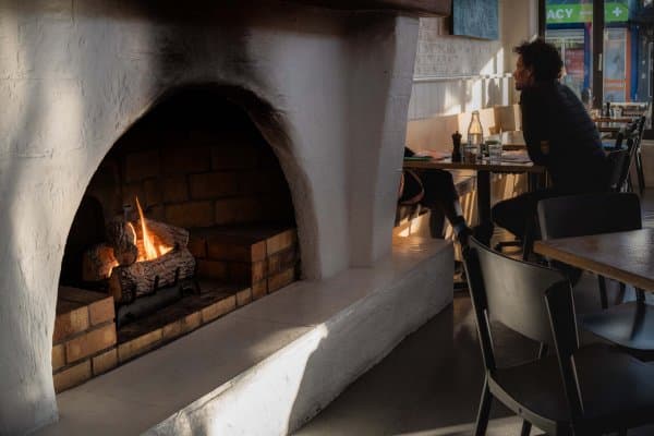 Hardy St keeps things toasty with the fire lit all through the colder months.