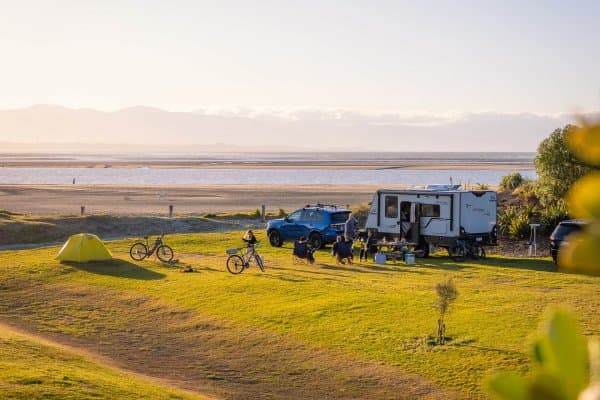 Bikes welcome at the ever-popular Tāhuna Beach Holiday Park.