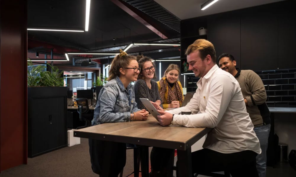 coworkers meeting and working credit nrda