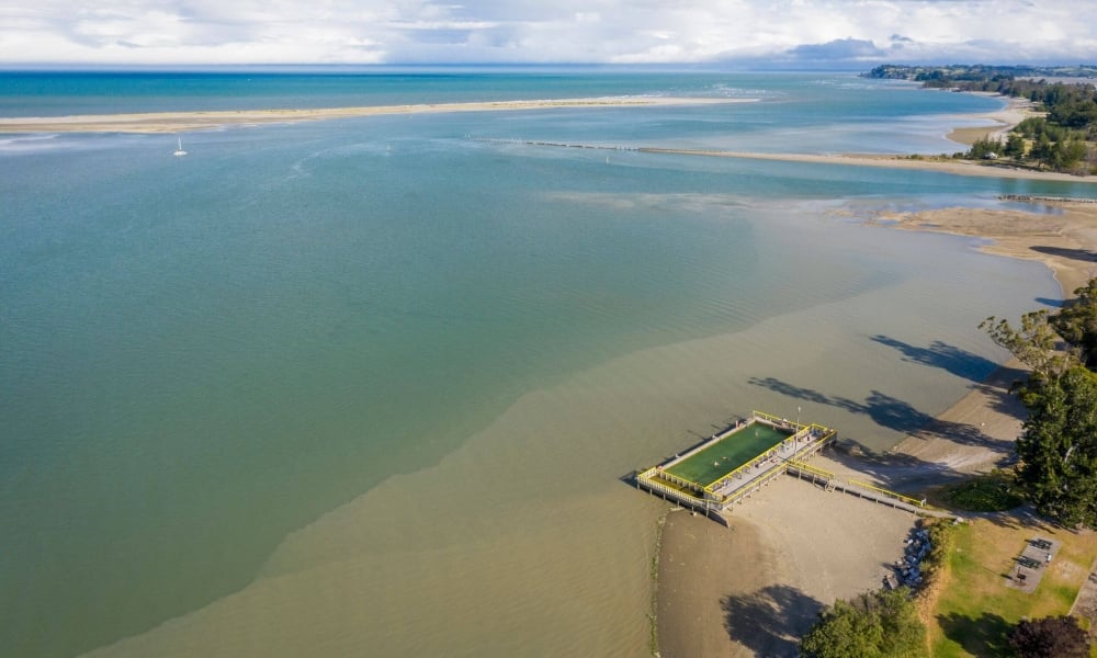 Nelson Tasman region's only saltwater baths lie on the Motueka foreshore.