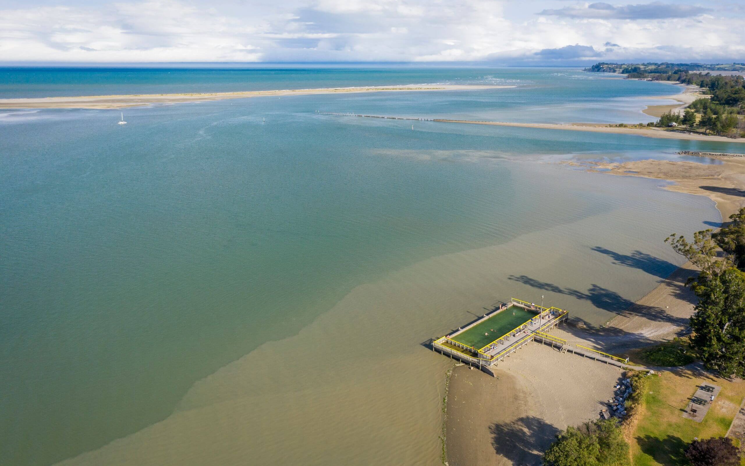 Nelson Tasman region's only saltwater baths lie on the Motueka foreshore.