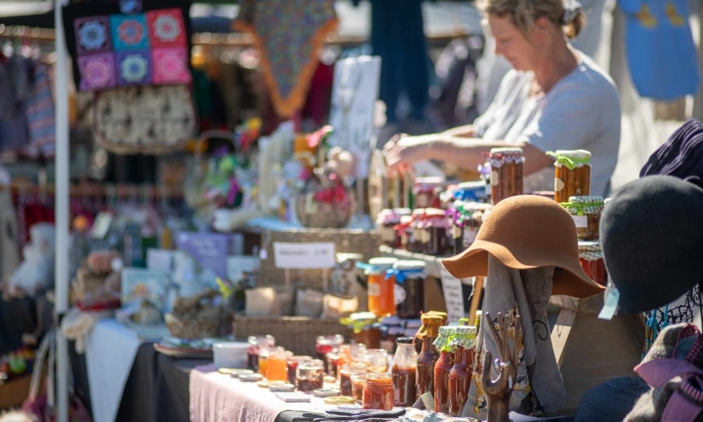 The Motueka Sunday Market is a lively hub of local crafts, fresh produce, and artisan goods.