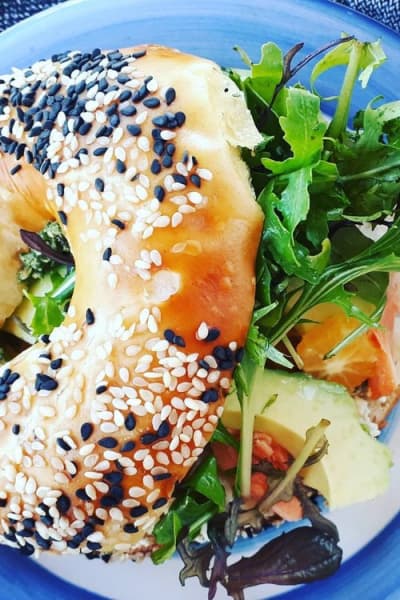 salmon bagel - credit cable bay cafe