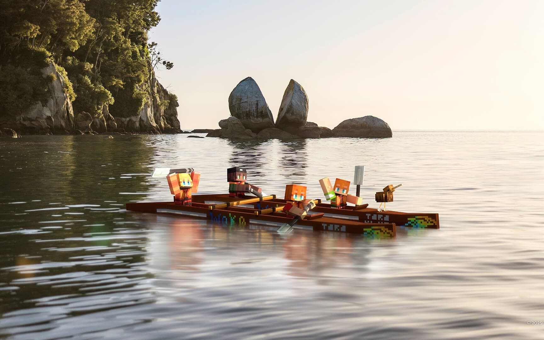 Waka Abel Tasman as it appears in the new downloadable destination within Minecraft.