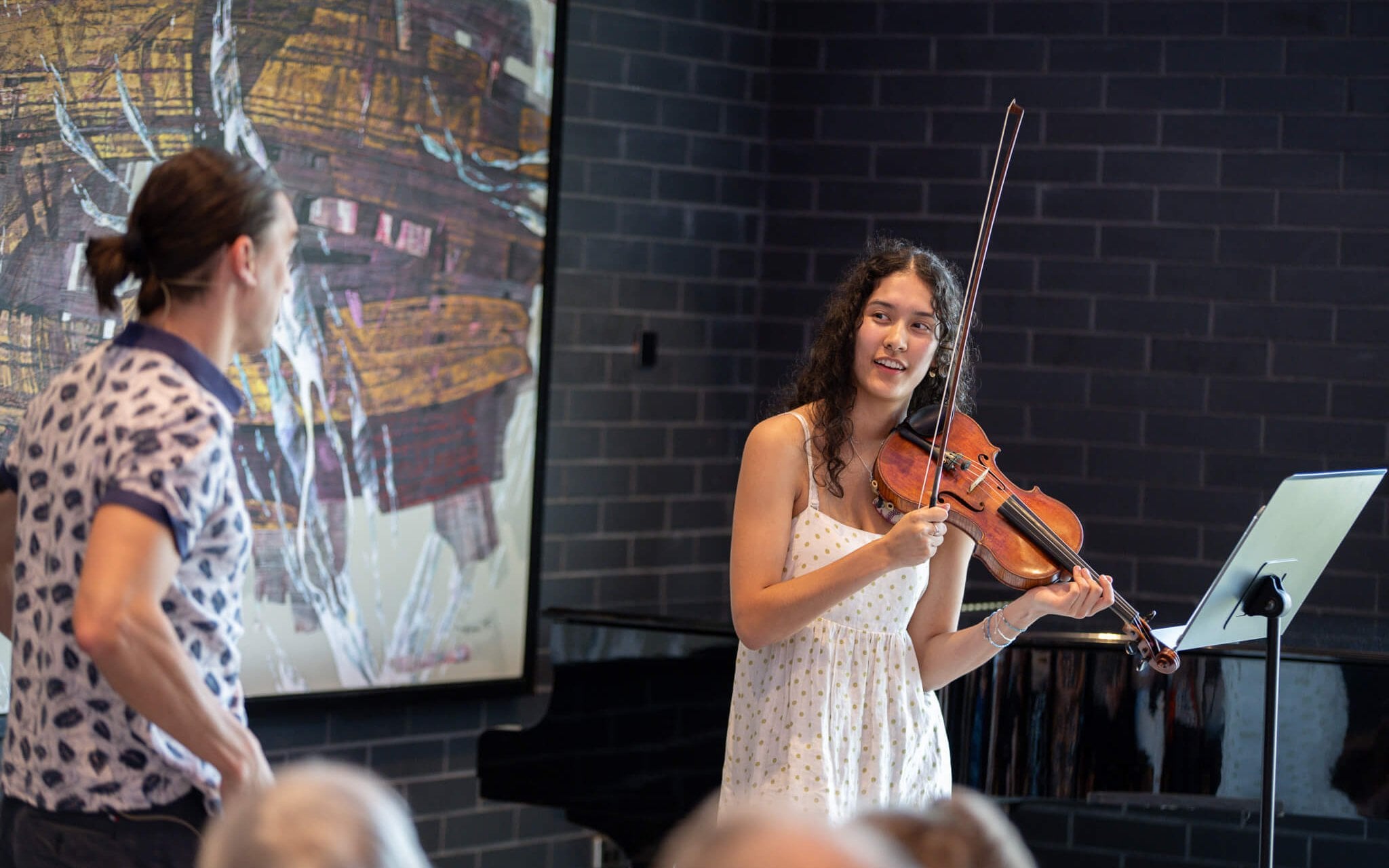 Sergey Malov worked with young violinists/violists to get behind the notes and help lift the music off the page.