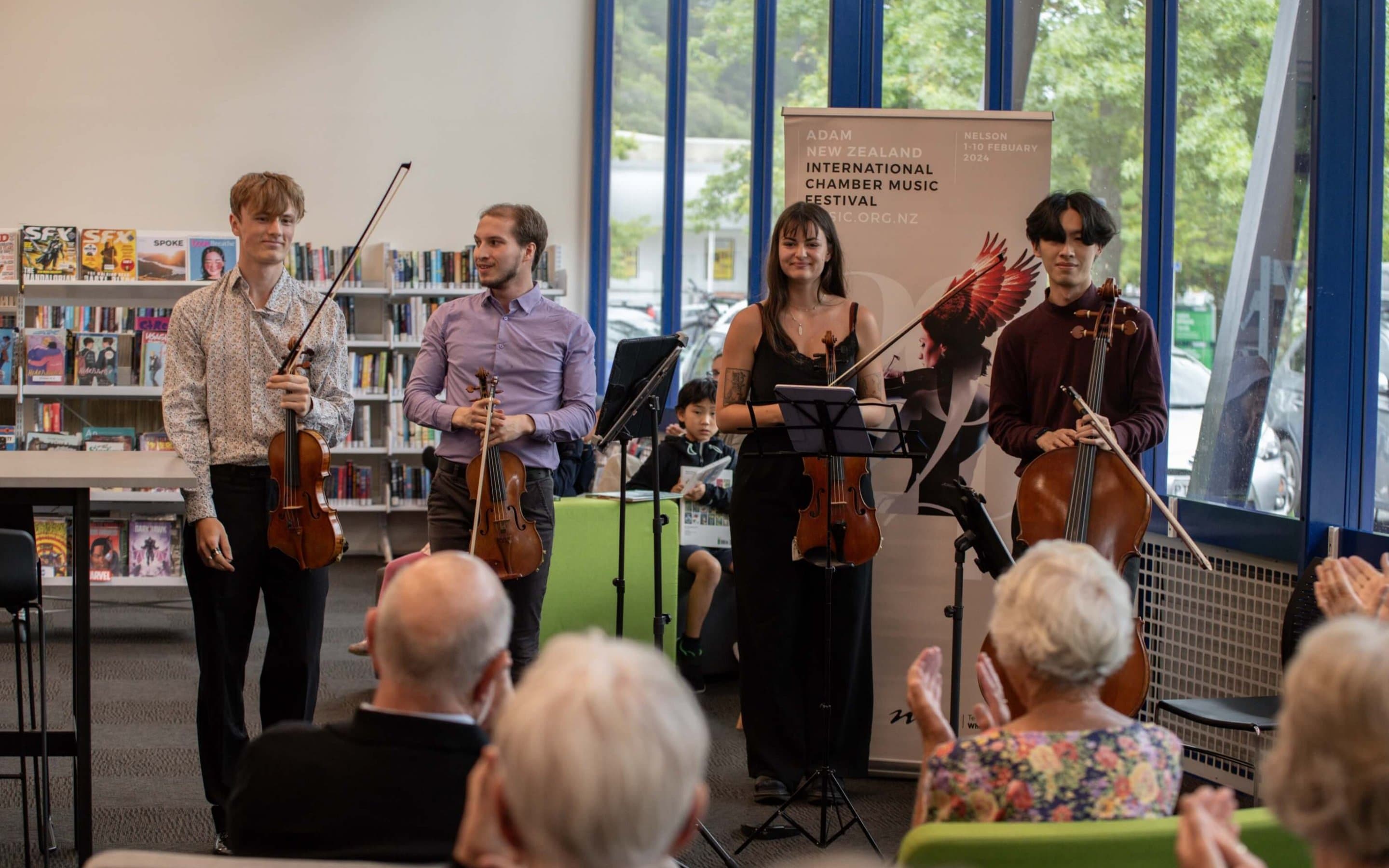 The Adam Troubadours gave four free performances as part of the Adam Chamber Music Festival .