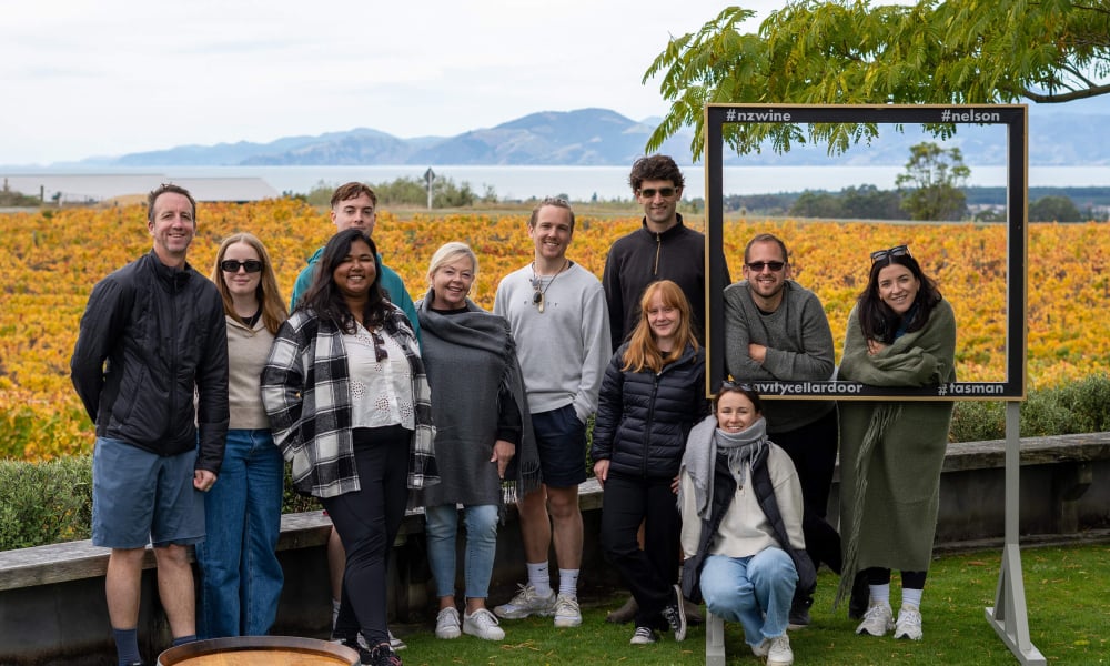 Craig with the Tourism New Zealand team at Gravity Winery.