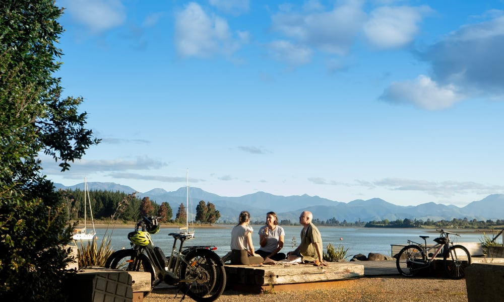 Take a breezy stop at Māpua Wharf on Tasman's Great Taste Trail.