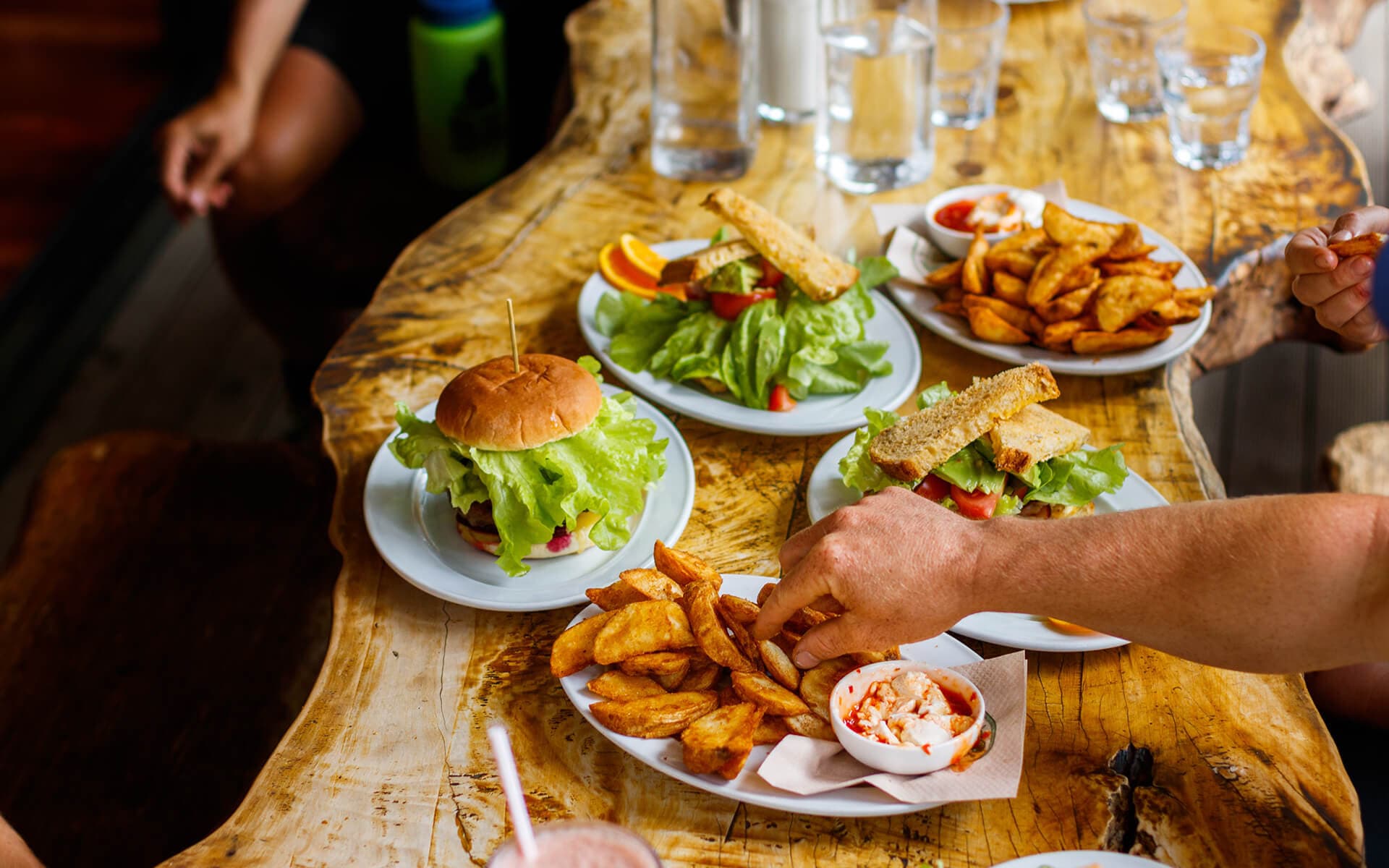 Cable Bay Adventure Park Base Cafe burgers credit George Guille