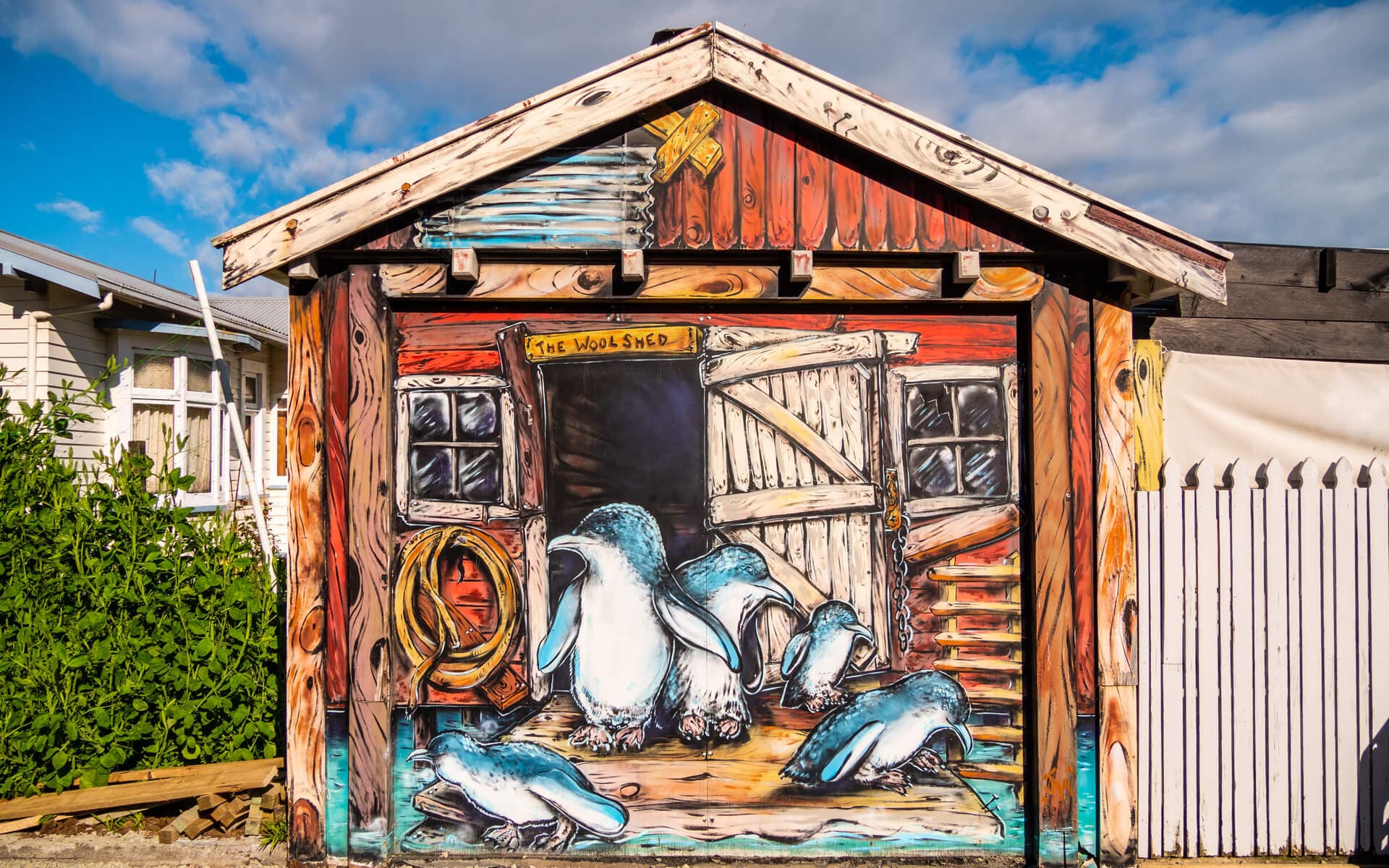 The Woolshed mural by J Musacz on Milton Street