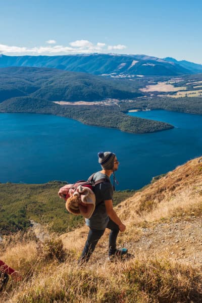 Couple hiking Mount Robert Nelson Lake National Park