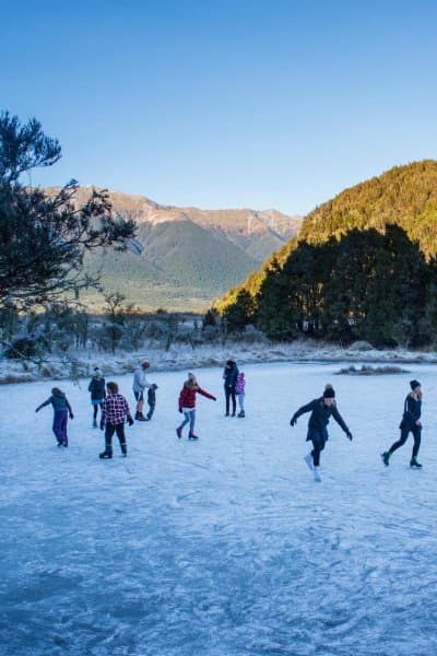 Iceskating at Teetotal in Nelson Lakes National Park