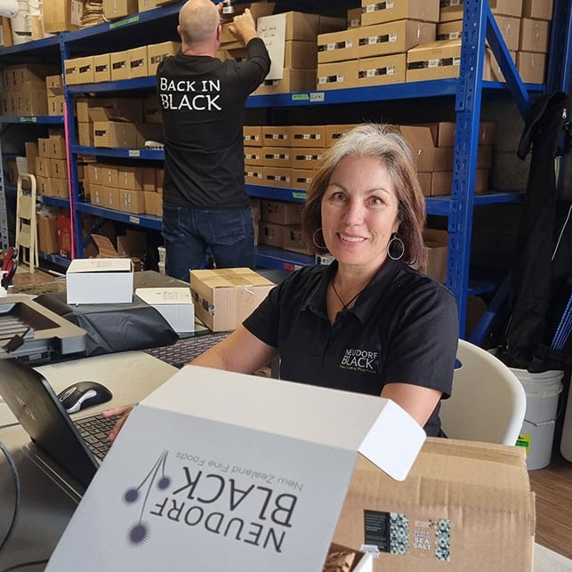 Neudorf Black Moutere Artisans Teena in shipping shed