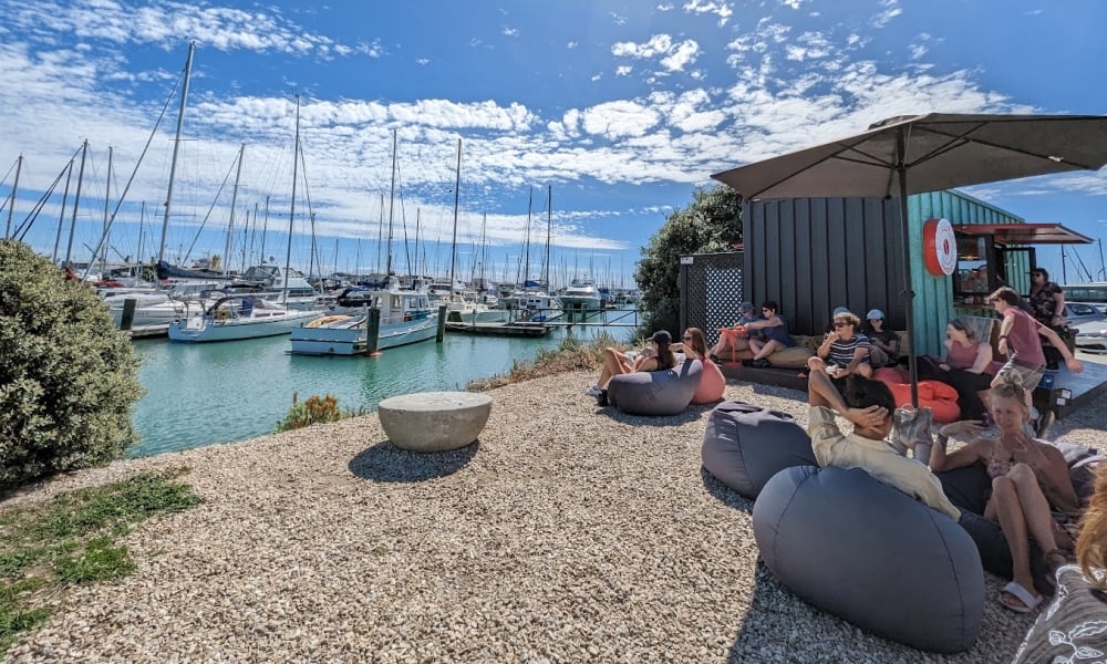 Ruby’s pours some of the finest local brews, served with a side of stunning views of the Nelson marina.