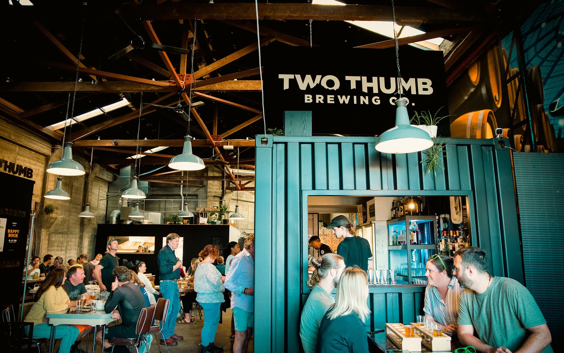 Laid-back and full of flavour, Two Thumb Brewery pours local craft brews with a side of good vibes.