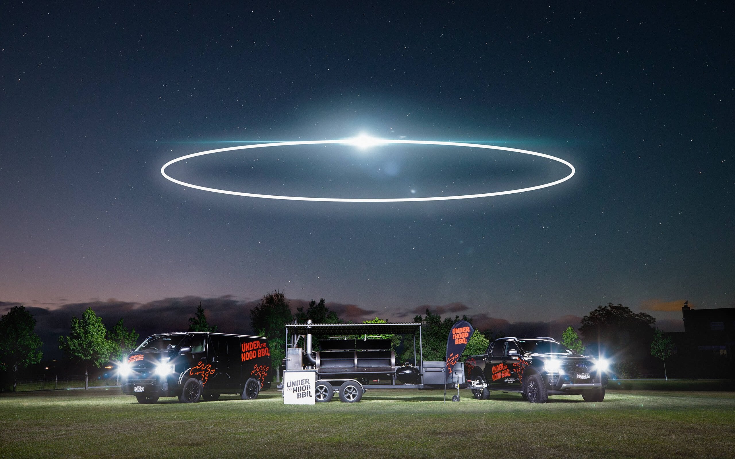 Under The Hood BBQ set up