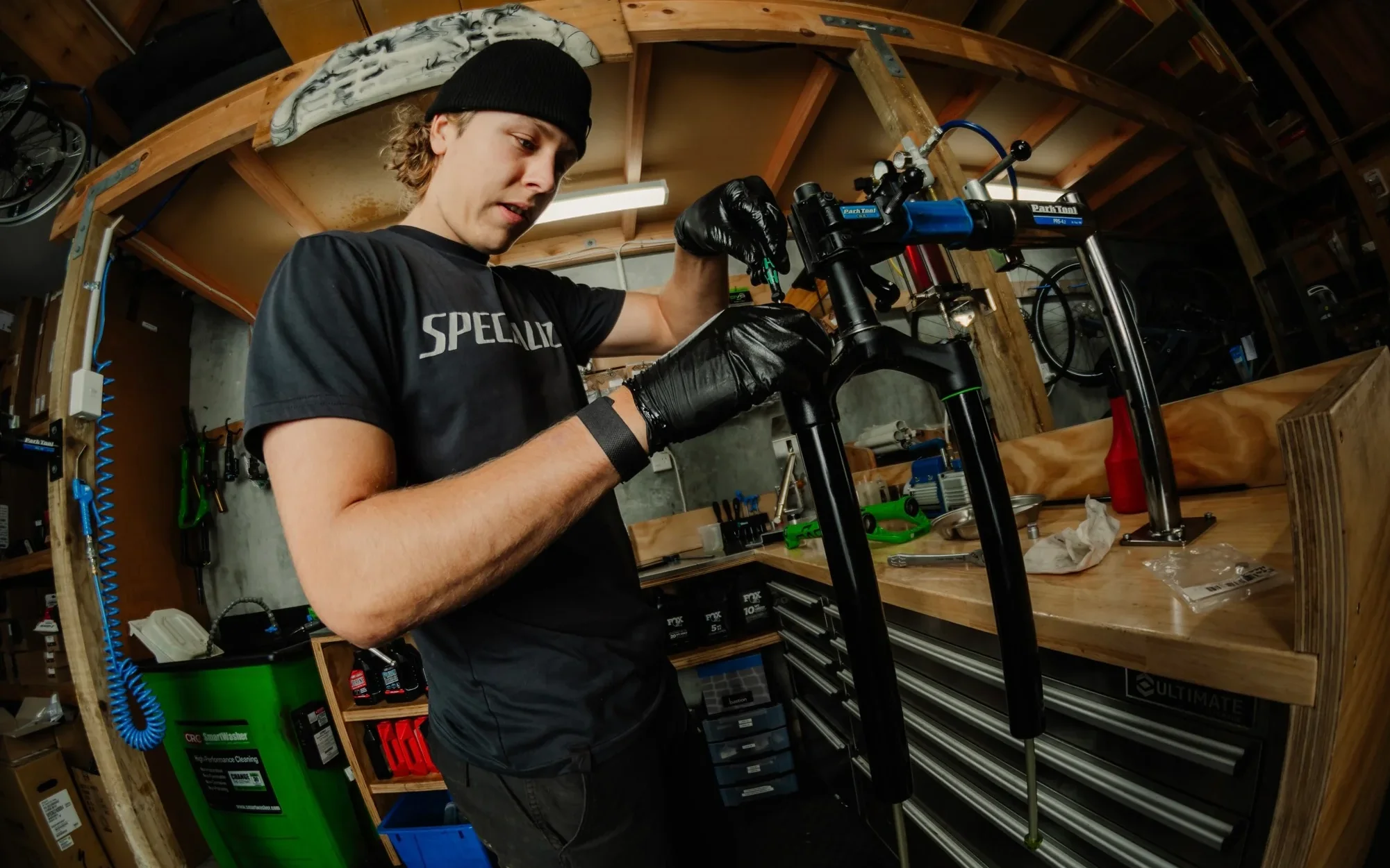 Village Cycles workshop suspension