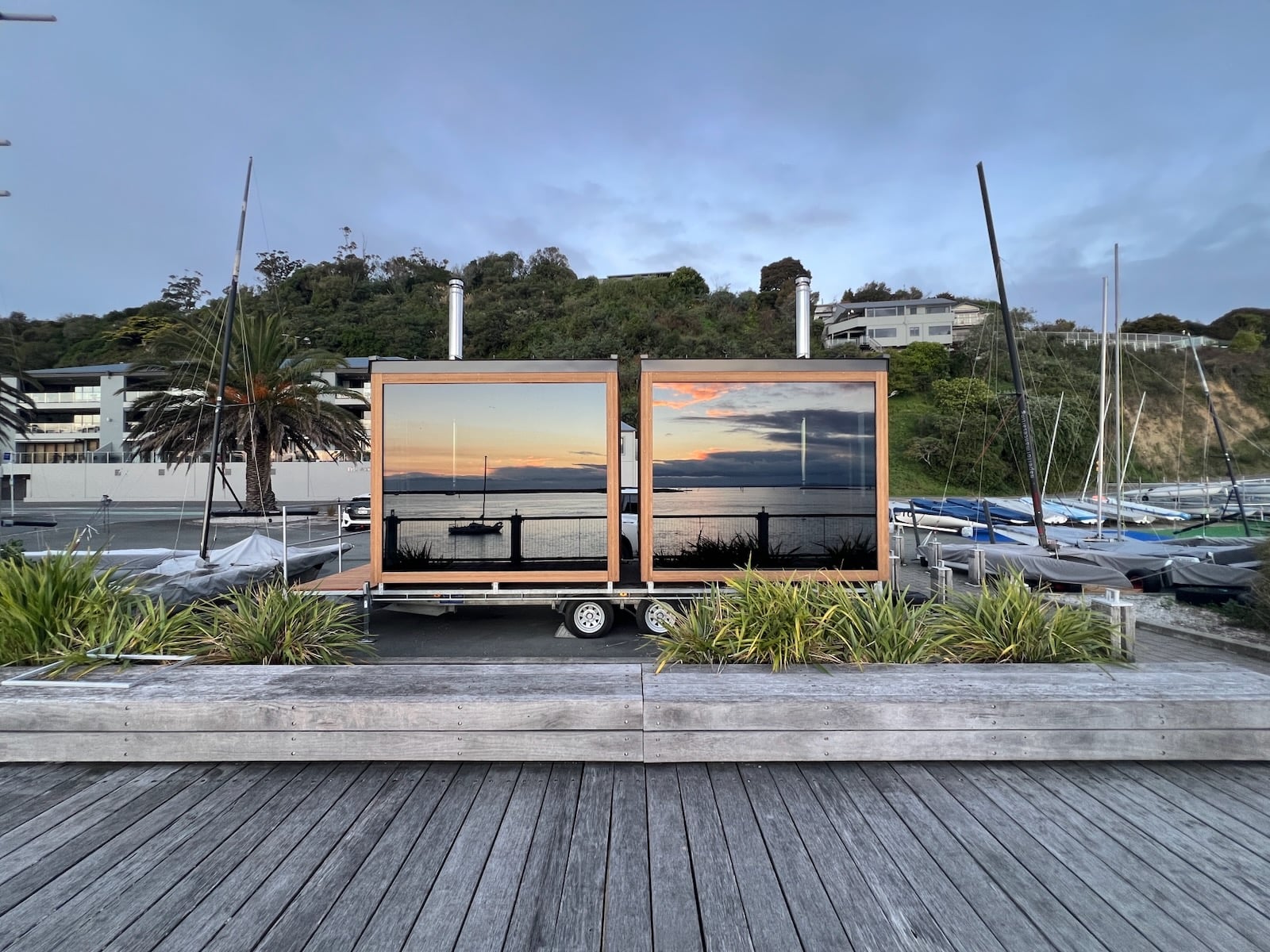 Twin saunas offering unbeatable views of the harbour.