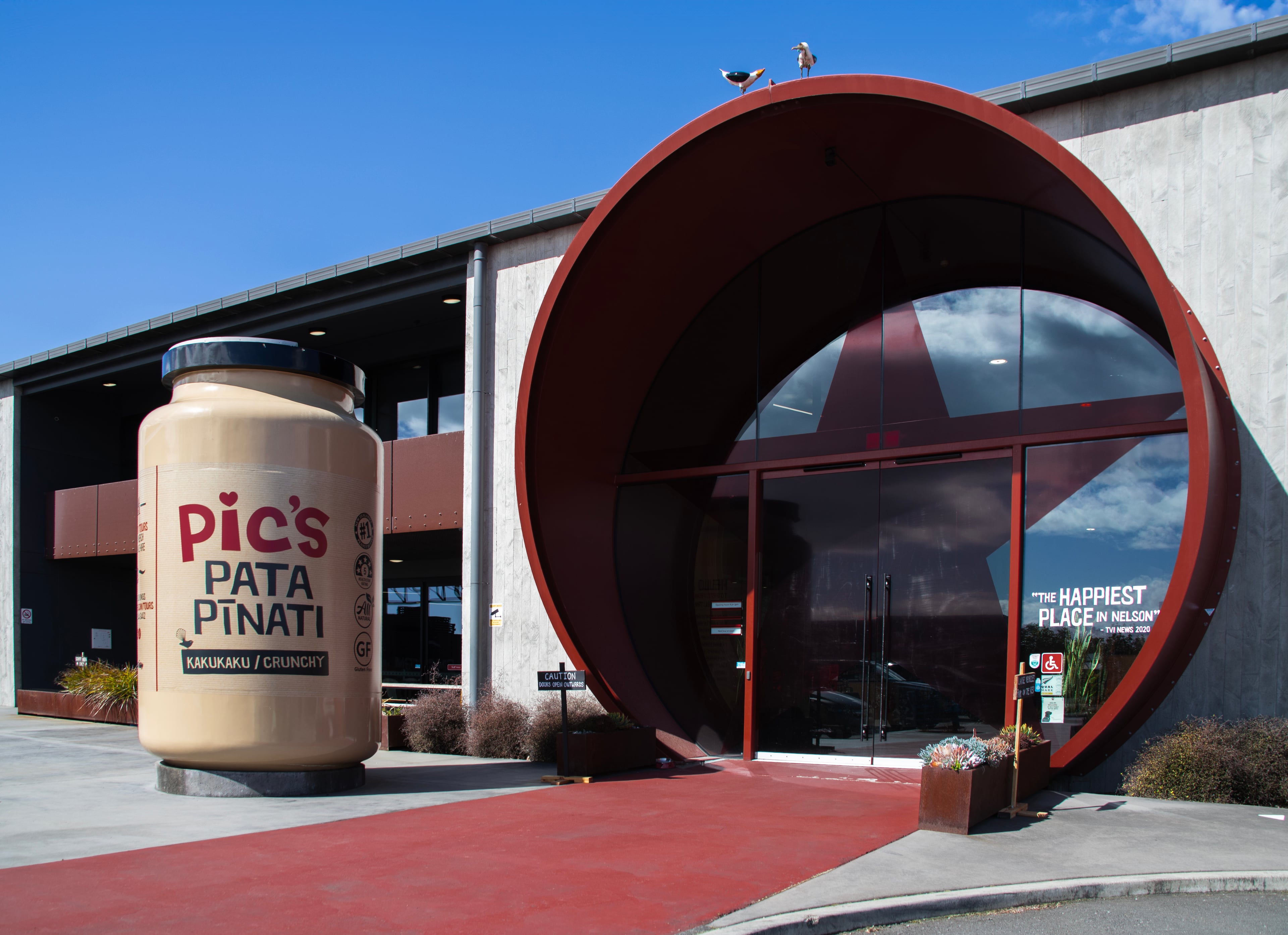 Giant jar of peanut butter - Pic's Peanut Butter World, Nelson, New Zealand.