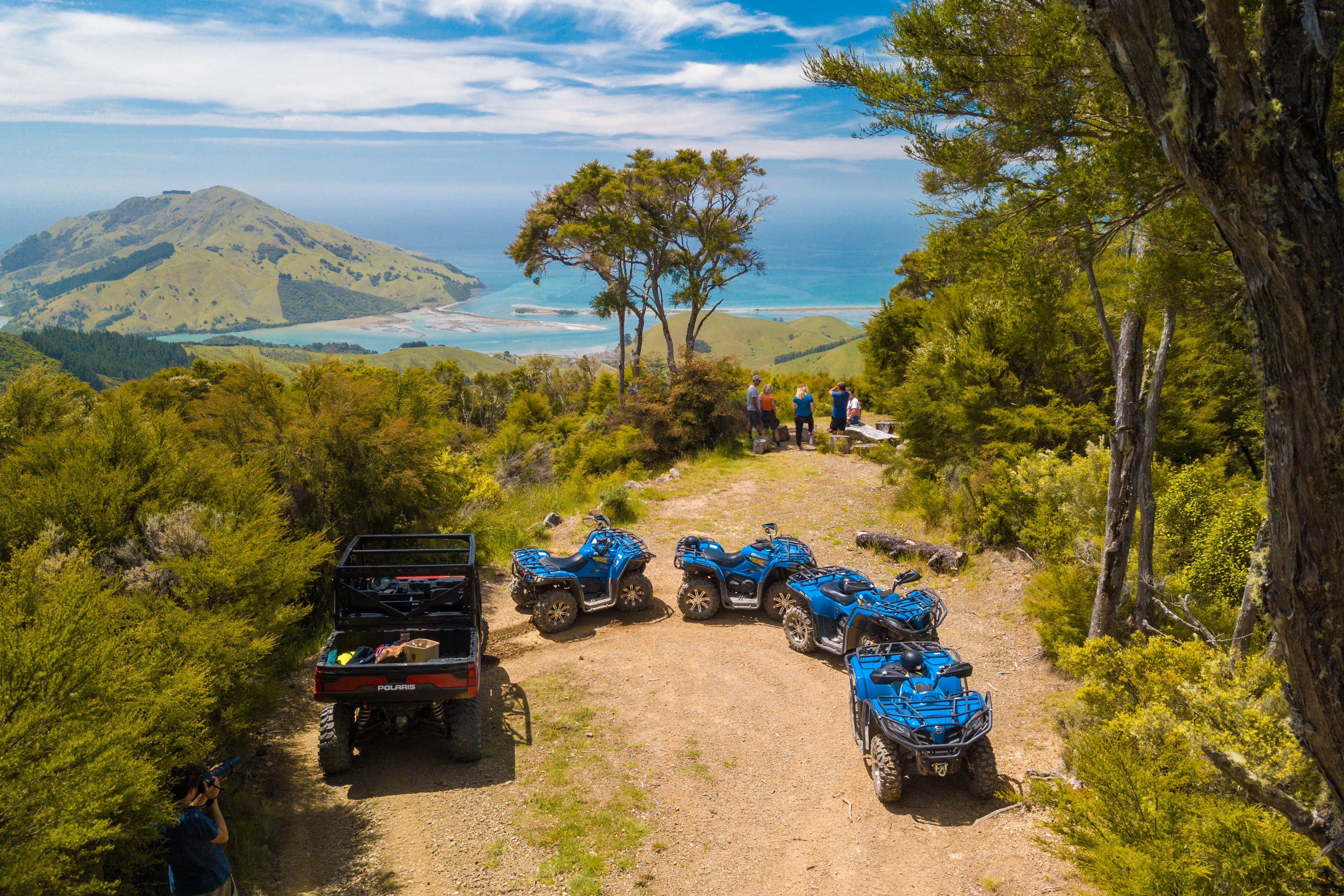 Quad bikes at the Bayview lookout and picnic area