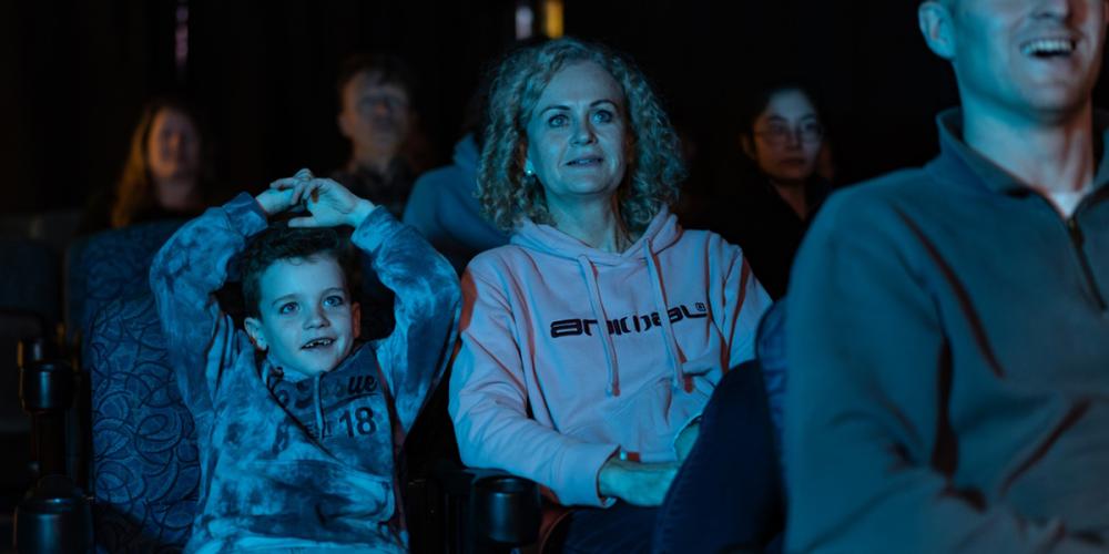Interislander mother and child enjoy movie 2023 Interislander - Cook Strait Ferry
