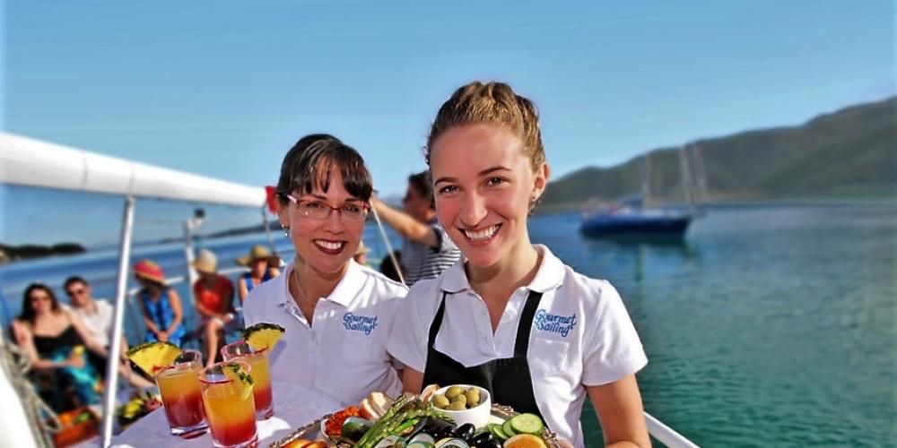 Your crew is ready to serve Gourmet Sailing