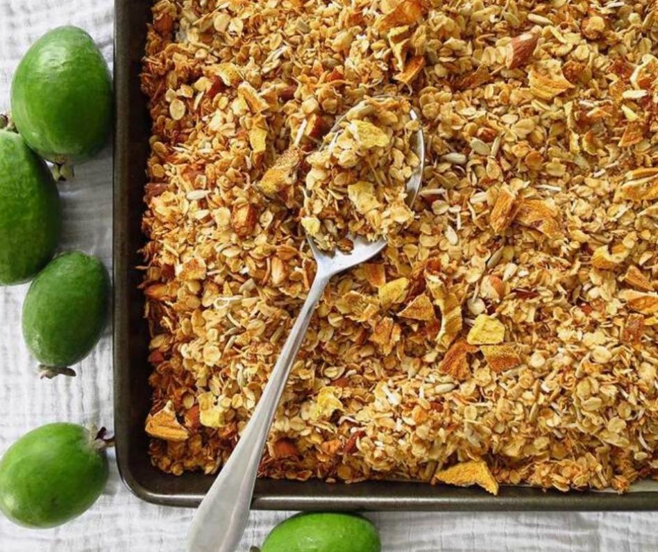 Dried Feijoa and Coconut Granola